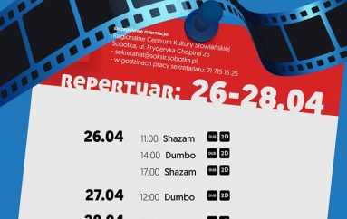 Repertuar Kina „Ślęża” w RCKS na weekend 26-28.04.2019