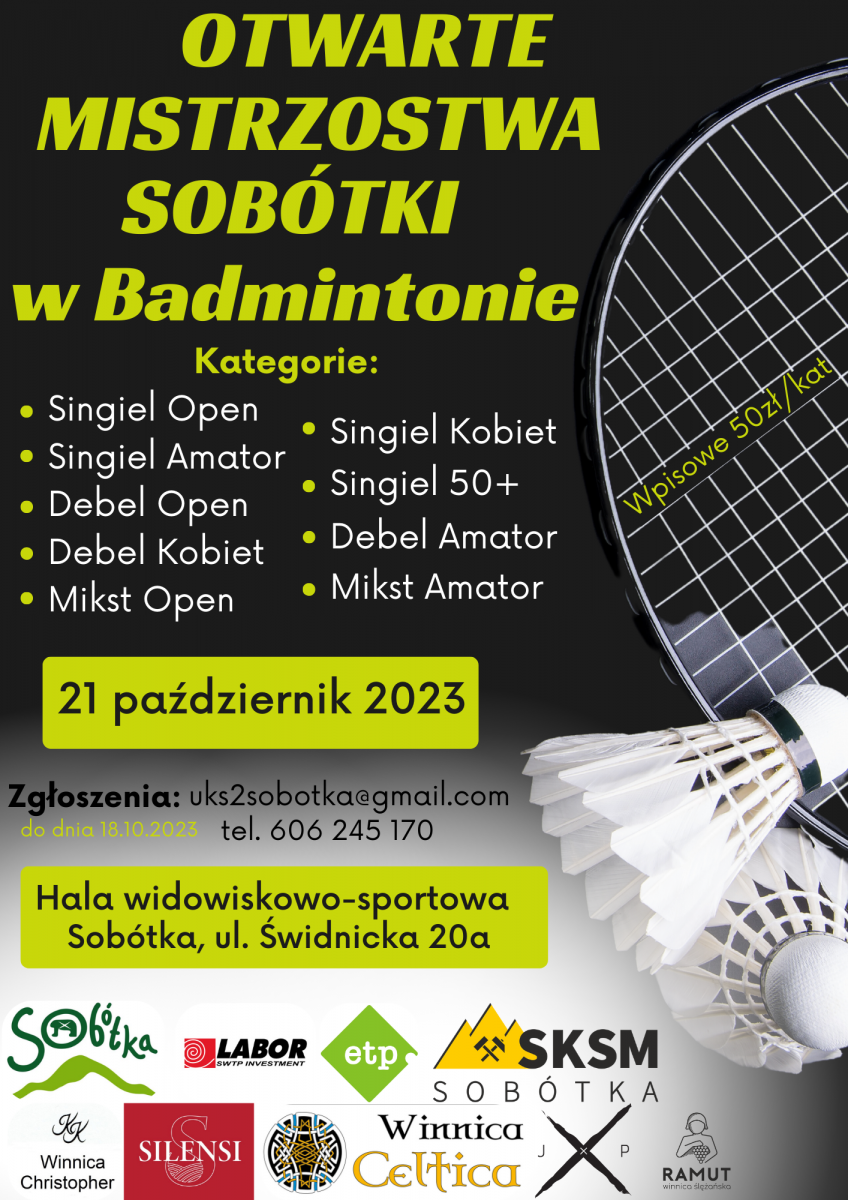 Otwarte Mistrzostwa Sobótki w Badmintonie