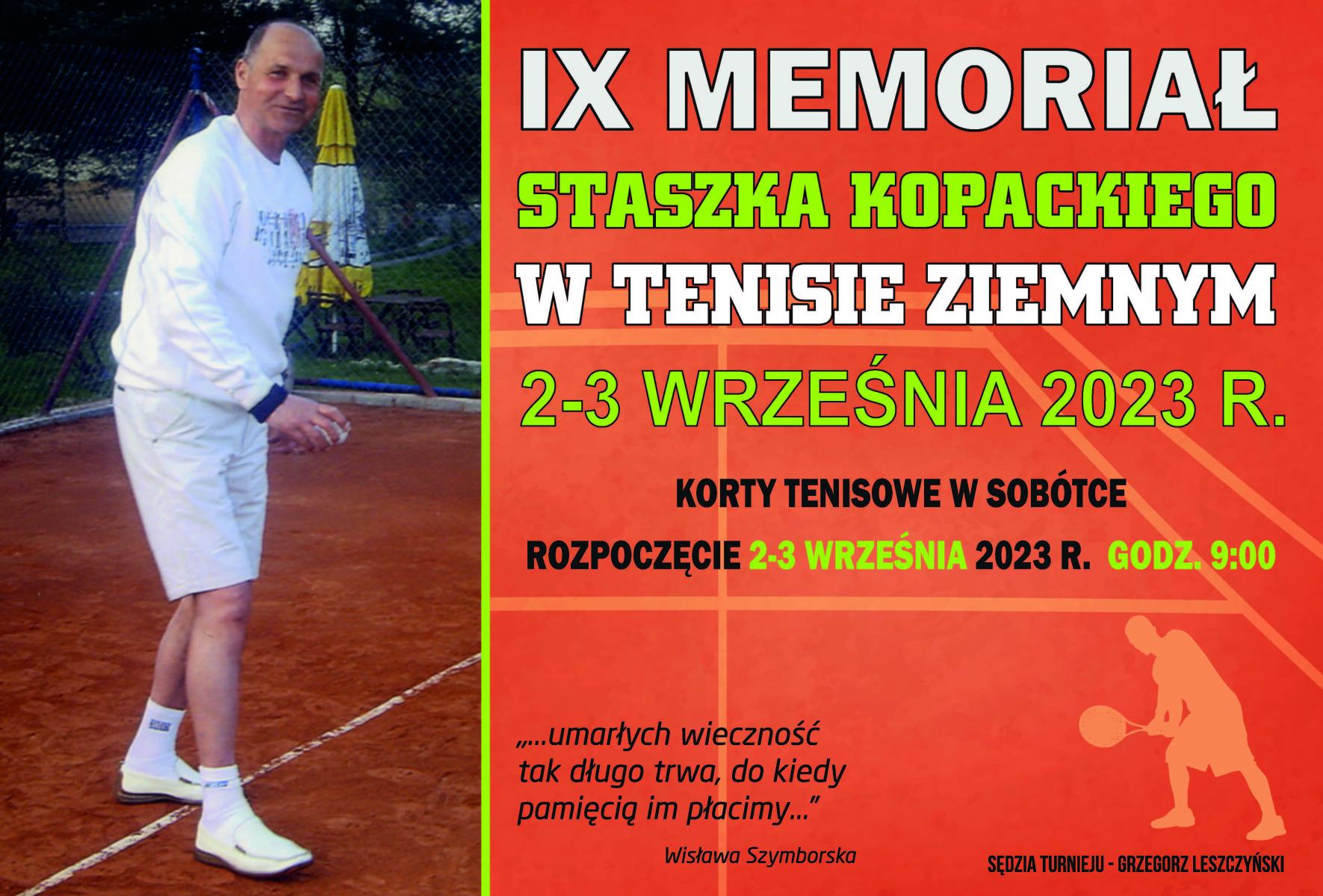 IX Memoriał Staszka Kopackiego w tenisie ziemnym