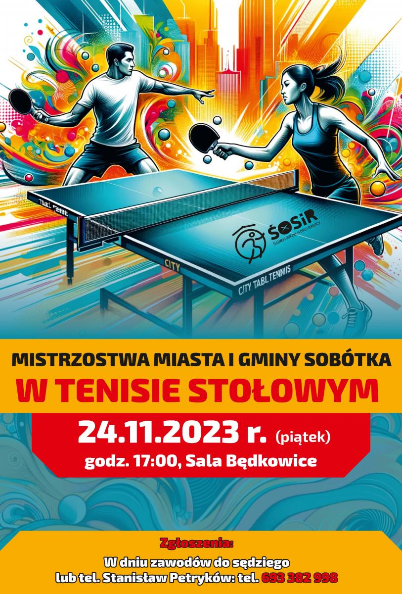 Mistrzostwa Miasta i Gminy Sobótka w Tenisie Stołowym – 24.11.2023 r. (sala w Będkowicach)