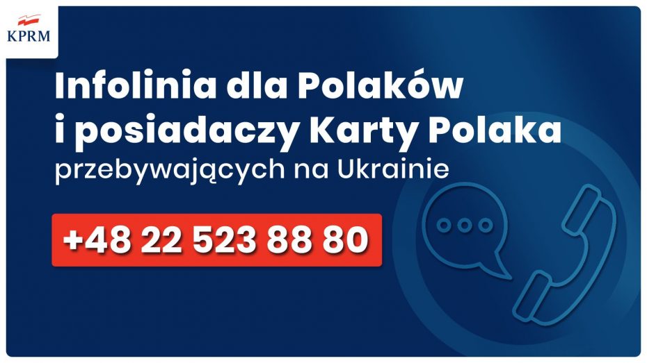 Infolinia dla Polaków i posiadaczy Karty Polaka przebywających na Ukrainie