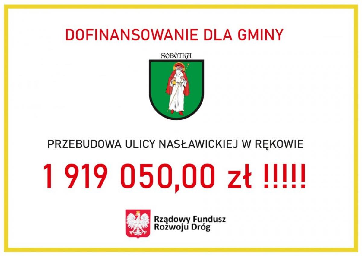 Dofinansowanie na przebudowę ulicy Nasławickiej w Rękowie