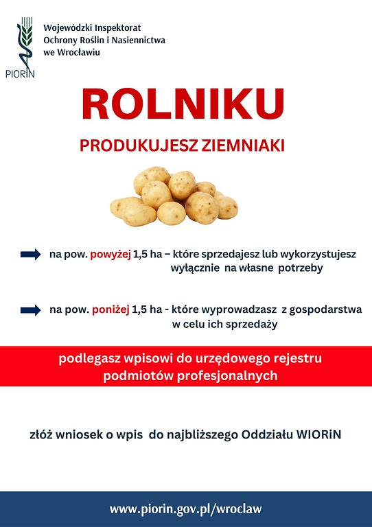Informacja dla producentów ziemniaków
